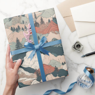 Papel De Presente Peixe Koi Japonês Padrão Sakura