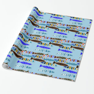Papel De Presente Peixe listrado multicolorido Thunder_Cove