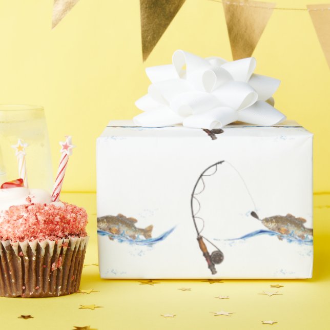 Papel De Presente peixe no gancho (Festa de aniversário)