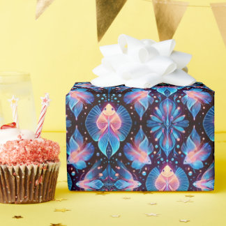 Papel De Presente PEIXE ~ PINK BLUE BLUE BLACK Shades ~