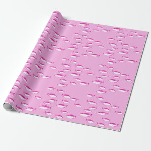 Papel De Presente Peixe rosa