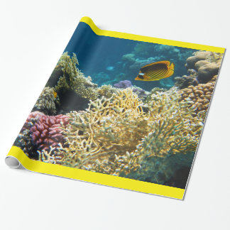 Papel De Presente Peixes amarelos e pretos da borboleta