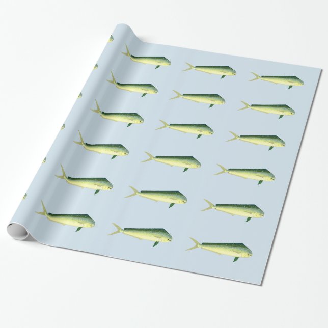 Papel De Presente Peixes de Mahi Mahi (Desenrolado)