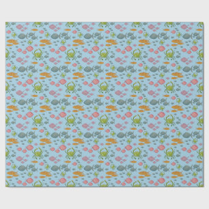 Papel De Presente Peixes e caranguejos