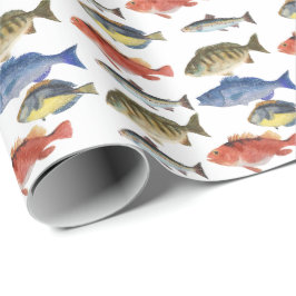 Papel De Presente Peixes Pintados