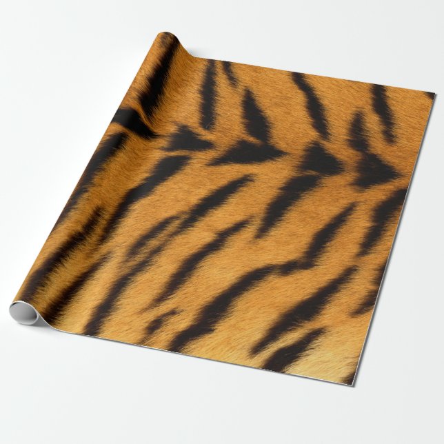 Papel De Presente Pele animal Castanho Negro Tigre Safari Pelo VIP (Desenrolado)
