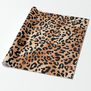 Papel De Presente pele de leopardo. Design de na moda com leopardo