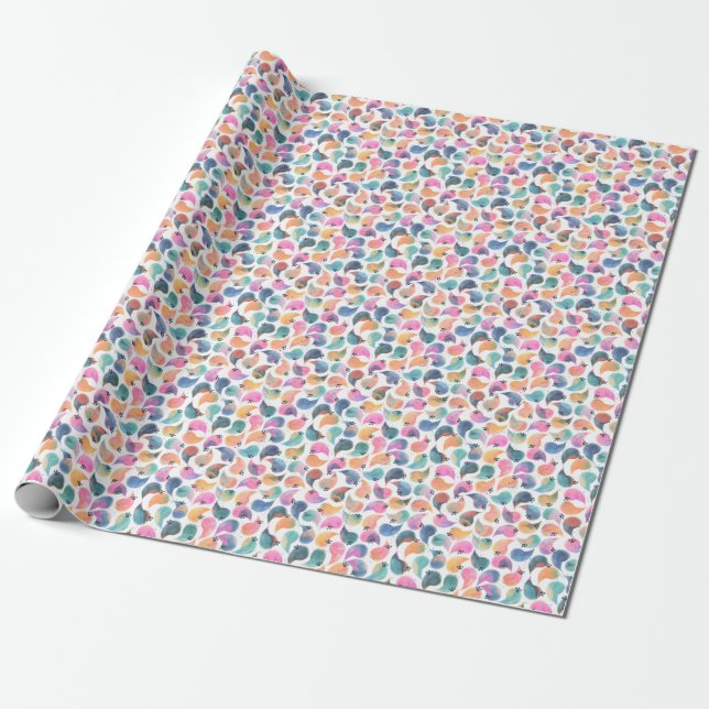 Papel De Presente Pele de Peixe Aquarela (Desenrolado)