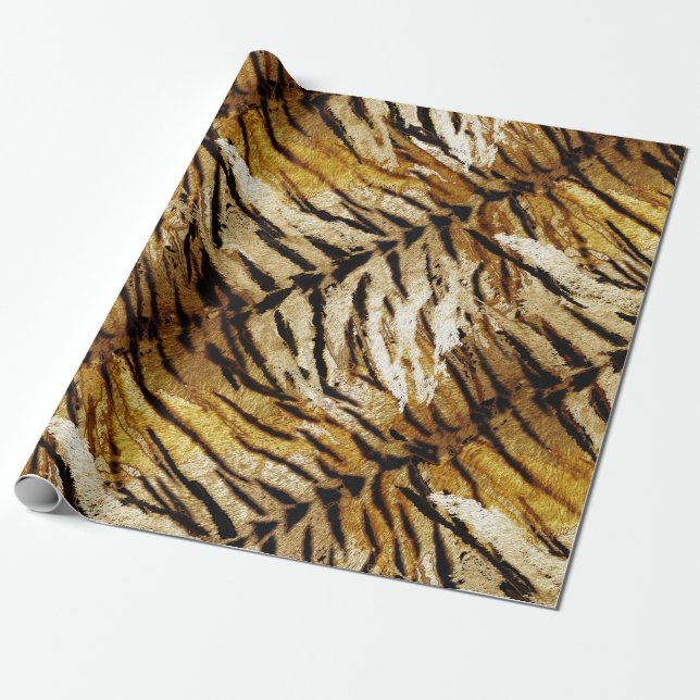 Papel De Presente Pele de tigre, na moda, tigre, riscado, impressão  (Desenrolado)