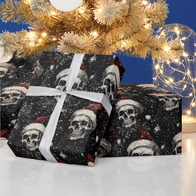 Papel De Presente Peles de Natal Góticas Spooky (Feriados)