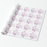 Papel De Presente Película de flores de Confetti, cor-de-rosa, azul,<br><div class="desc">Bonito papel de embrulho personalizado, ideal para embrulhar um presente de casamento muito especial para os recém-casados ou para embrulhar favores de casamento. Papel simples, cor-de-rosa, azul-marinho e branco, esboços de flores e pétalas gráficas de presente de casamento. Personalize com a sua própria noiva e o nome do noivo e...</div>