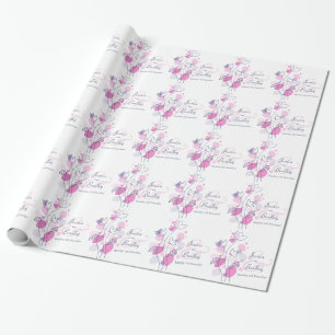 Papel De Presente Película de flores de Confetti, cor-de-rosa, azul,