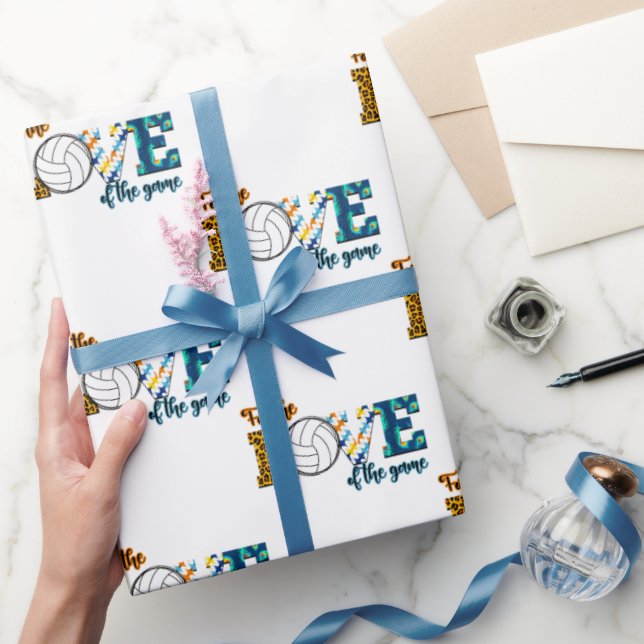 Papel De Presente Pelo Amor Do Jogo Voleibol Mãe Leopardo (Presentear)