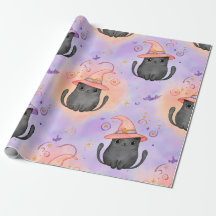 Pêlos de Bruxa – Padrão de Gato Pastel de Hallowee