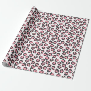 Papel De Presente Pelt Leopardo: Textura Rosa Preta