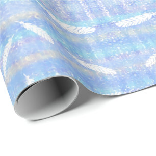 Papel De Presente Penas Nubladas