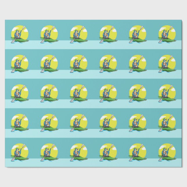 Papel De Presente Penguin Kayaking (Barra)