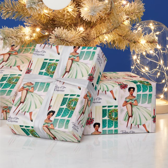 Papel De Presente Pensando no Natal retrógrado de sua festa (Feriados)