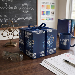 Papel De Presente Pense Como um Próton Sempre Positivo Ciência