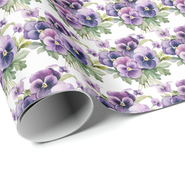 Papel De Presente Pensées Roxas Pensée (Ponta do rolo)