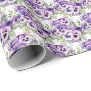 Papel De Presente Pensées Roxas Pensée