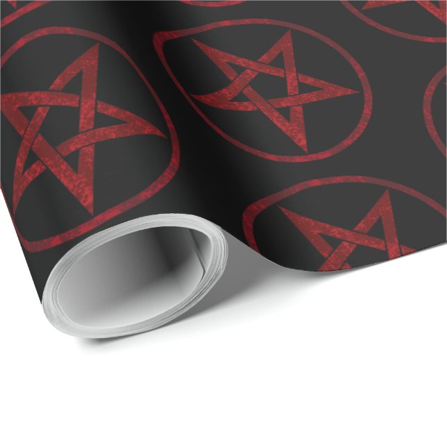 Papel De Presente Pentagrama do diabo vermelho (Ponta do rolo)