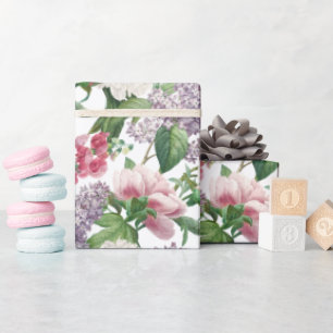 Papel De Presente Pêonias e Lilases Pavimenteiro de Jardim Aquático