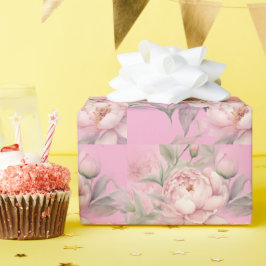 Papel De Presente Peônias Rosas