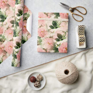 Papel De Presente Peony Elegant Floral Wraptor Paper