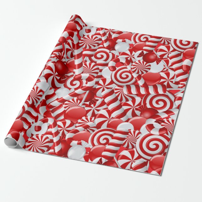 Papel De Presente Peppermint Candy (Desenrolado)