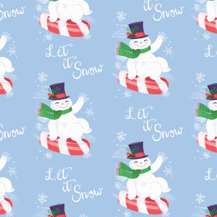 Papel De Presente Peppermint de Natal Snowman