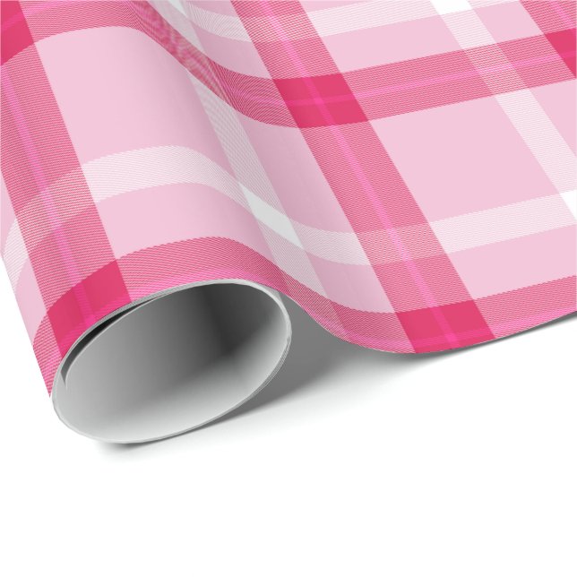 Papel De Presente Peppermint Tartan Para O Natal   (Ponta do rolo)