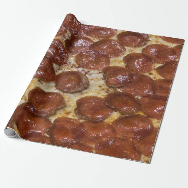 Papel De Presente Pepperoni Pizza (Desenrolado)