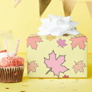 Papel De Presente Pequena Abóbora Apaixonada Folhas de outono