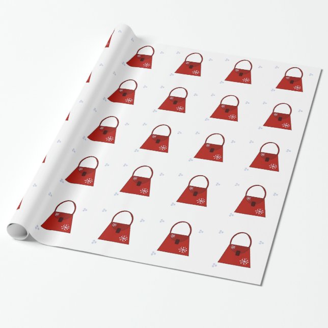 Papel De Presente Pequena Bolsa Vermelha (Desenrolado)