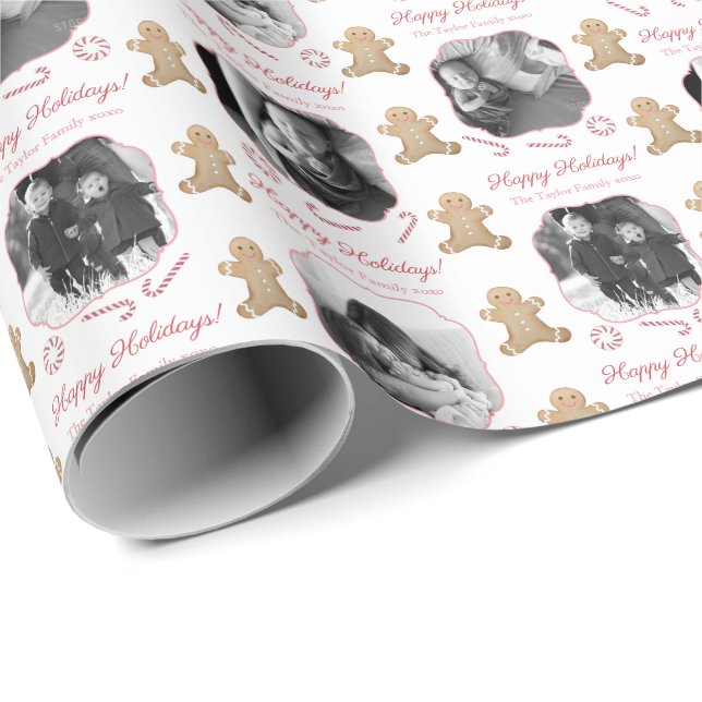 Papel De Presente Pequena Garota Gingerpão rosa Foto vermelha rosa N (Ponta do rolo)