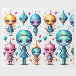 Papel De Presente Pequenas Aliens
