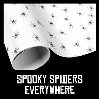 Papel De Presente Pequenas Aranhas Loucas Por Todo O Halloween