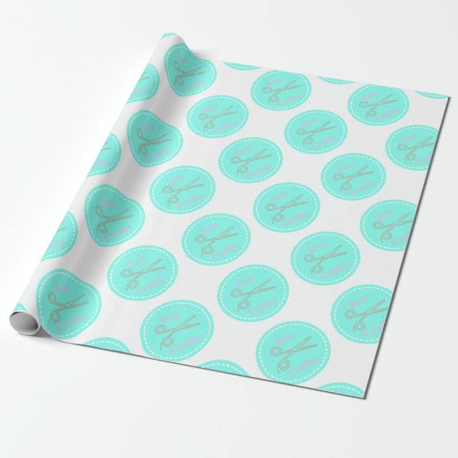 Papel De Presente Pequenas Cinzas Rosa de Pastel Rosa Aqua (Desenrolado)