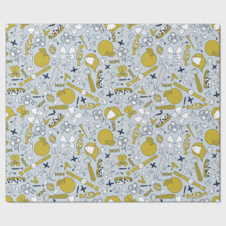 Papel De Presente Pequenas Coisas Escolares Espalhadas