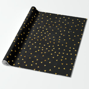 Papel De Presente Pequenas manchas de ouro em preto grunge