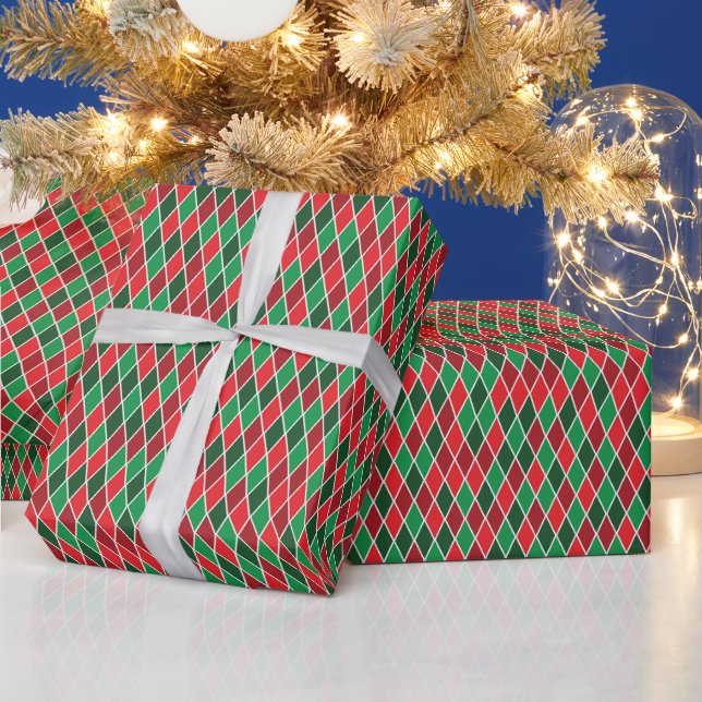 Papel De Presente Pequeno Arlequim Tonificado de Natal (Feriados)