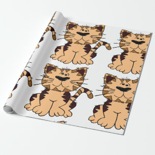 PAPEL DE PRESENTE PEQUENO BEIJO E GATO DE GRANA CABEÇA