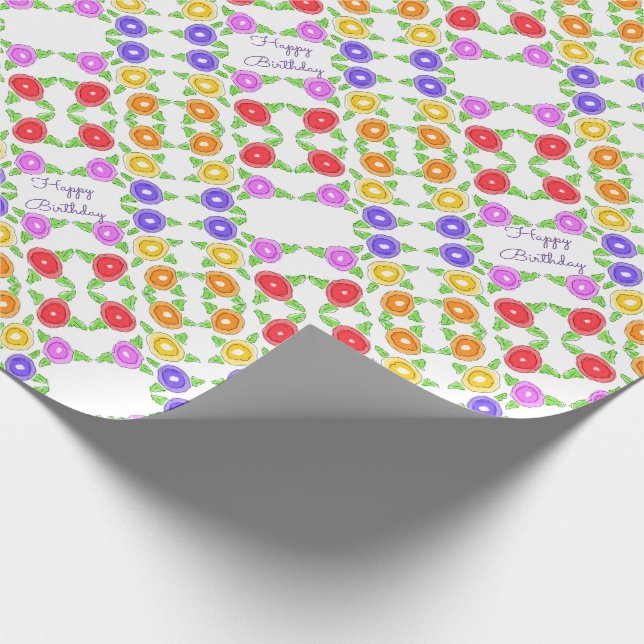 Papel De Presente Pequeno Designer Padrão Floral (Ponta)