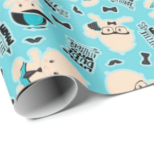 Papel De Presente Pequeno homem, modelo de arte de palavras, molho d