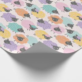 Papel De Presente Pequeno Ovelino cor-de-rosa, cor-de-rosa, laranja 