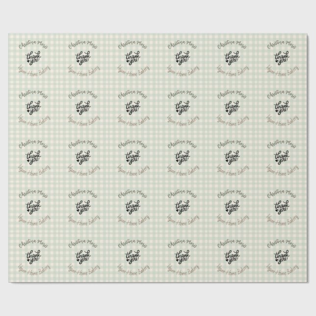 Papel De Presente Pequeno padrão de agradecimento de padaria vegana  (Aberto)