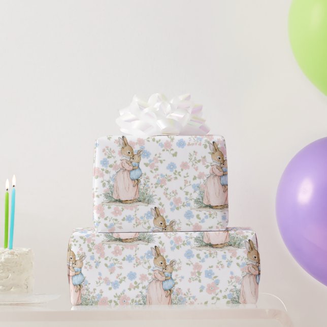 Papel De Presente Pequeno Peter Rabbit e mãe (Presentes para festas)