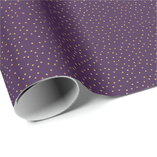 Papel De Presente Pequeno Roxo e Dourada Bolinhas feitos à mão