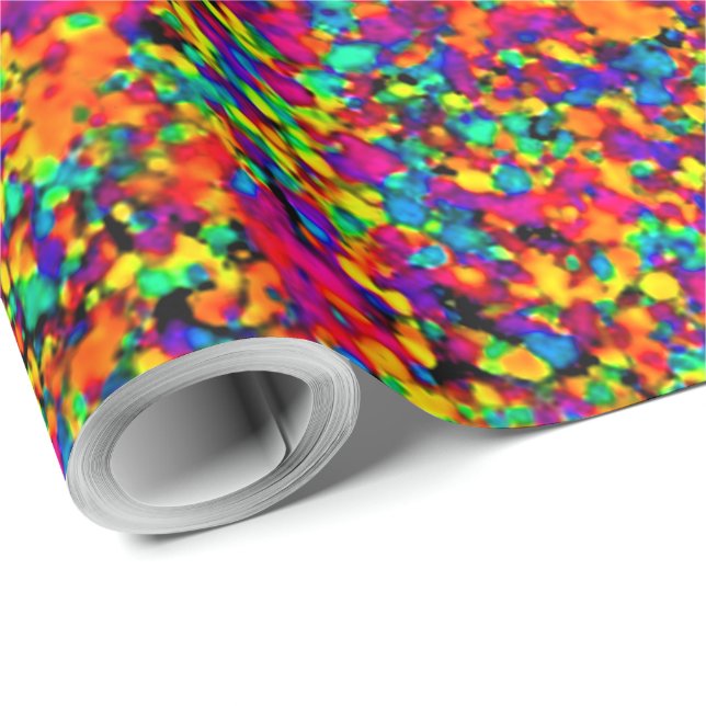 Papel De Presente Pequeno Splatter - Papel de empacotamento (Ponta do rolo)